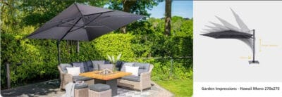 impressie zweefparasol 270x270